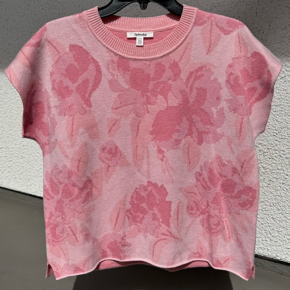 Splendid Flora Floral Short Sleeve‎ Sweater small